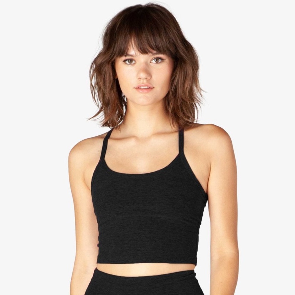 Spacedye slim razor back crop tank